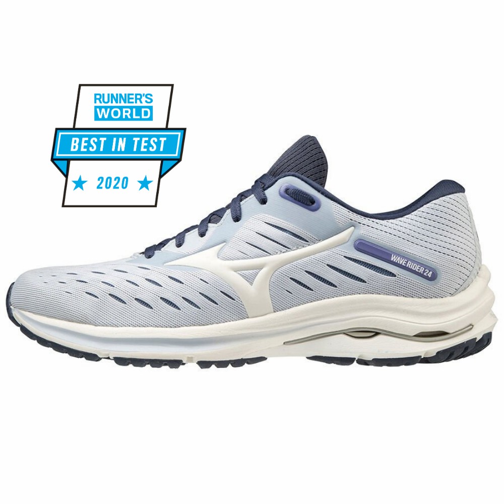 Mizuno Wave Rider 24 Női Futócipő Fehér/Sötétkék LOV109638